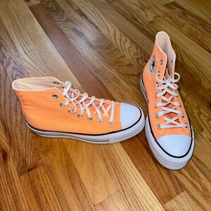Orange High-Top Converse Sneakers